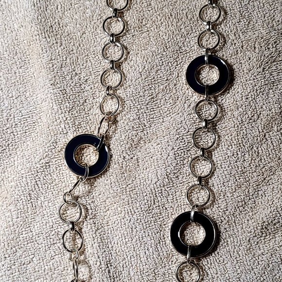 Chaps silver and blue necklace and earring set - Picture 1 of 1